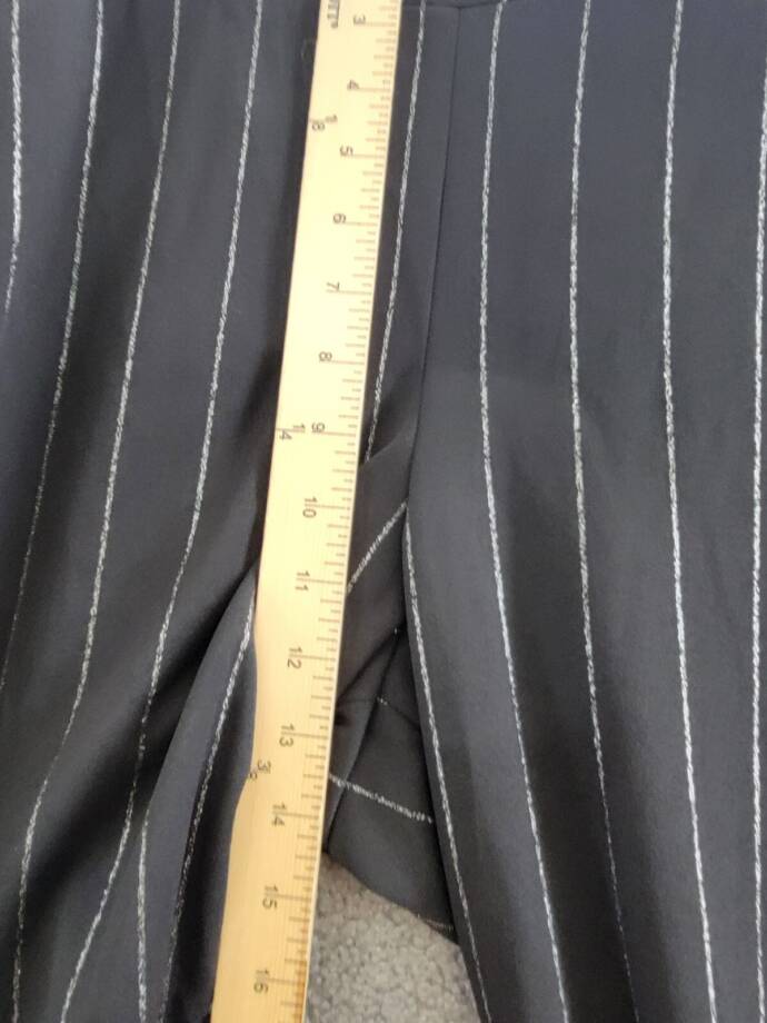 Anne Klein Pinstriped Compression Pull-On Wide-Leg Pants Womens XXL Black/Silver