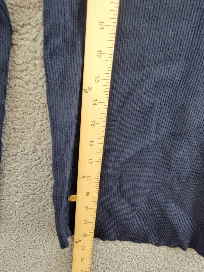 Lauren Ralph Lauren Petite Ribbed Turtleneck Sweater Womens PXS Navy Long Sleeve