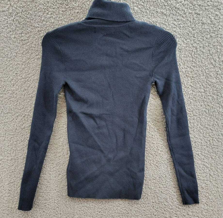 Lauren Ralph Lauren Petite Ribbed Turtleneck Sweater Womens PXS Navy Long Sleeve