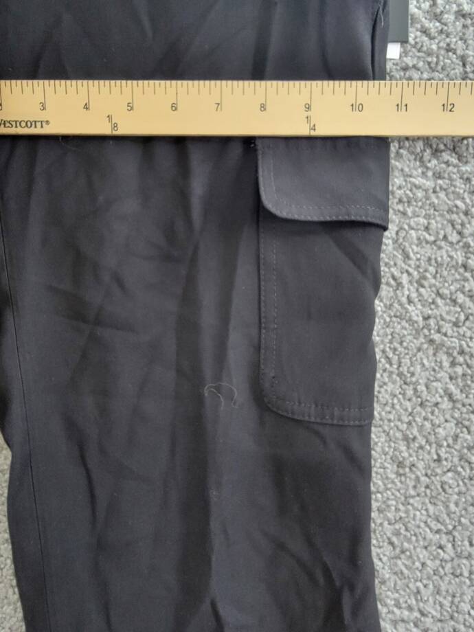 DKNY Petite Mid-Rise Straight-Leg Cargo Pants Women's 2P Black Zip Hook & Bar