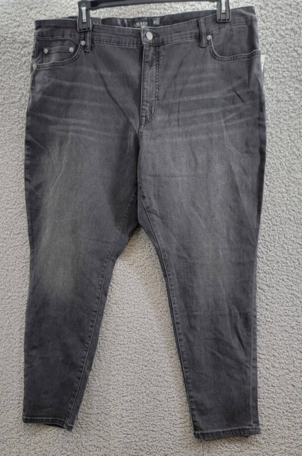 Lauren Ralph Lauren Plus-Size Skinny Ankle Jeans Women's 22W Empire Black Wash~