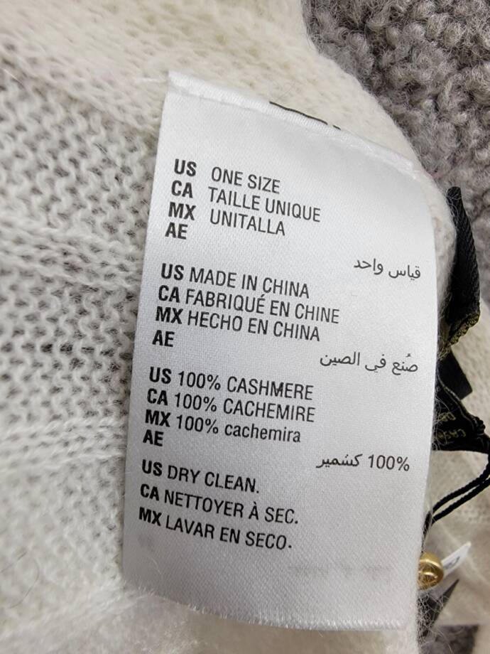 Charter Club Ribbed 100% Cashmere Scarf Women's One Size Vanilla Ice