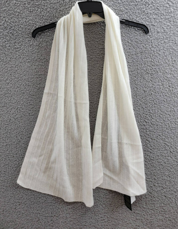 Charter Club Ribbed 100% Cashmere Scarf Women's One Size Vanilla Ice