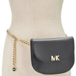MICHAEL Michael Kors MK Turnlock Chain Fanny Pack Women's S/M Black/Gold