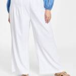 I.N.C. International Concepts Plus Size Linen-Blend Wide-Leg Pants Women's 26W