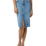 Joe's Jeans The Joplin Denim Skirt Women's 24 Bad Habit Faded Button Zip Closure