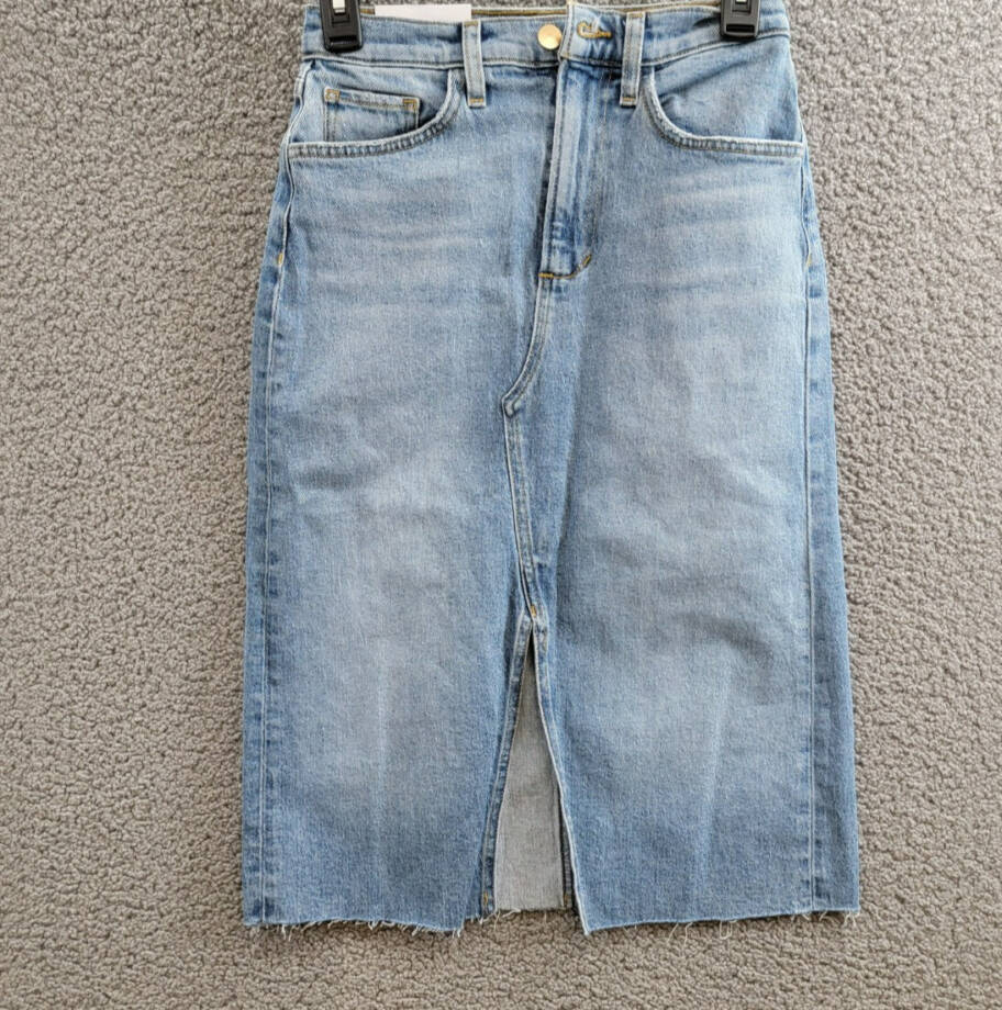 Joe's Jeans The Joplin Denim Skirt Women's 24 Bad Habit Faded Button Zip Closure