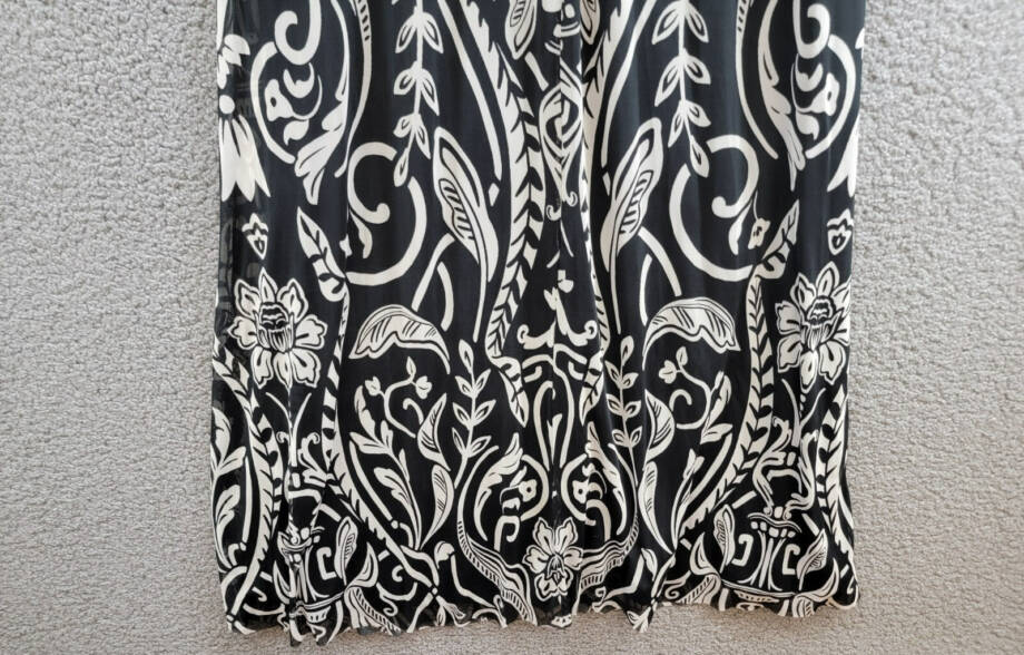 Vince Camuto High-Neck Mesh-Overlay Dress Women's XS Black/White Sleeveless