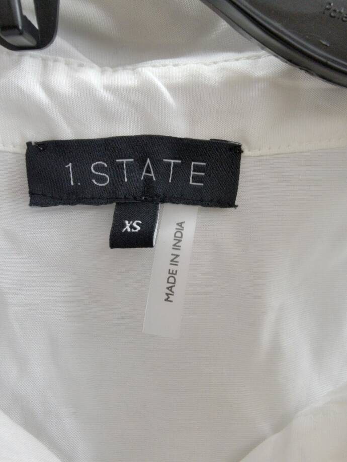 1.STATE Collared Tiered Mini Dress Women's XS New Ivory Sleeveless Button Front