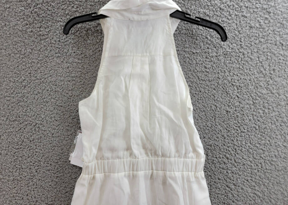 1.STATE Collared Tiered Mini Dress Women's XS New Ivory Sleeveless Button Front