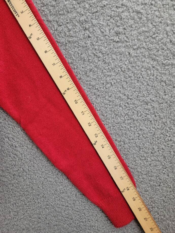 Line and Dot Double Layer Sweater Women's XS Red Round Neck Long Sleeve Pullover