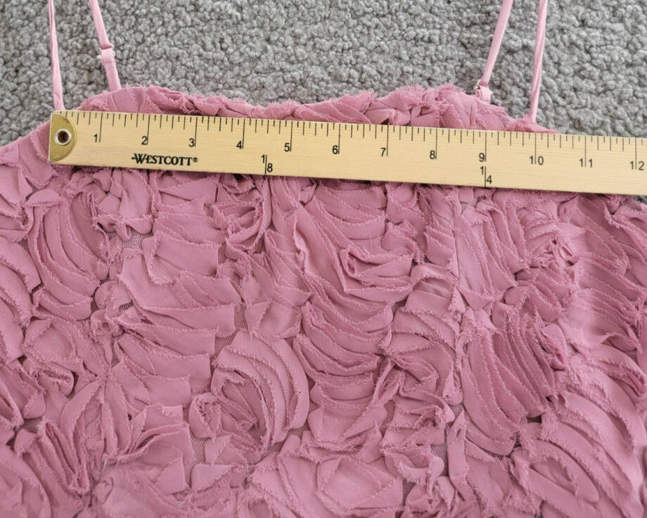 ASTR the Label Kalinda Textured Top Women's S Mauve Square Neck Back Zip Closure