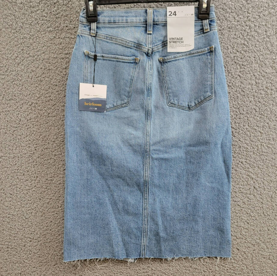 Joe's Jeans The Joplin Denim Skirt Women's 24 Bad Habit Faded Button Zip Closure