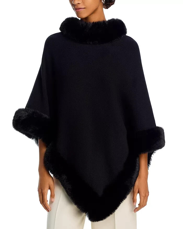 Adrienne Landau The Penny Poncho Women's One Size Jet Black Pullover
