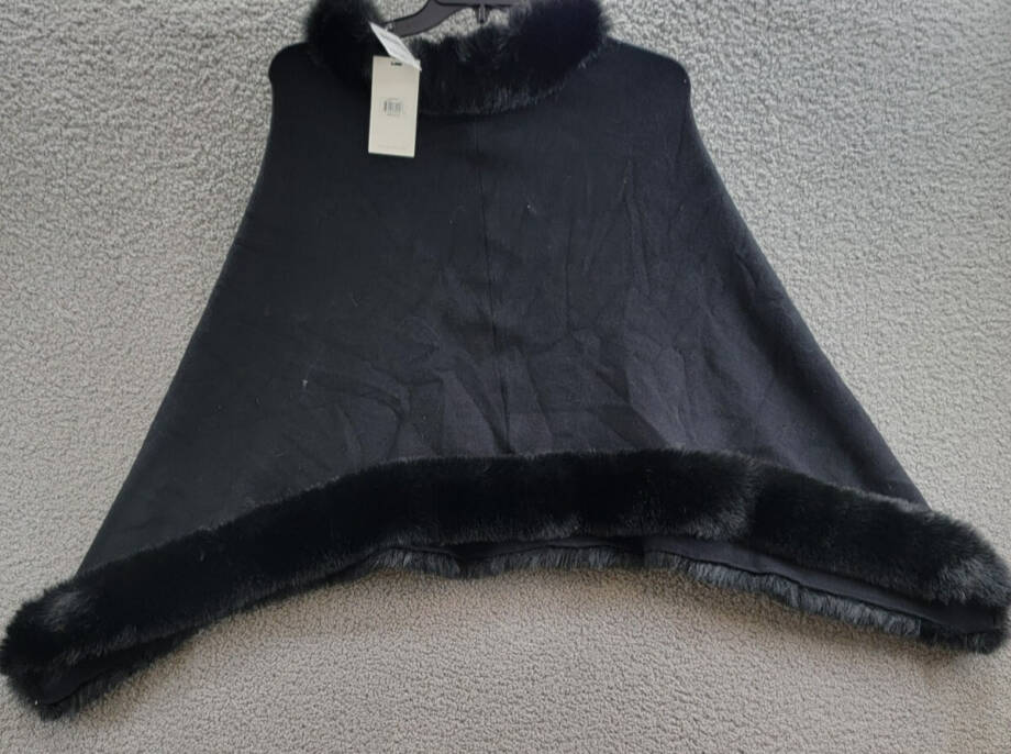 Adrienne Landau The Penny Poncho Women's One Size Jet Black Pullover