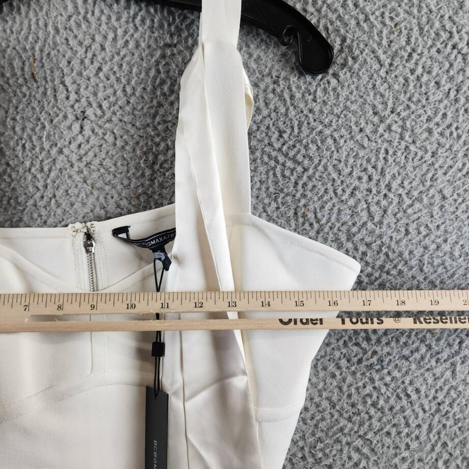BCBGMAXAZRIA Cropped Corset Top Women's L Gardenia Sweetheart Neck Back Zip