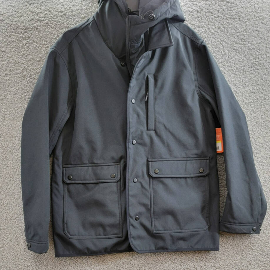 BASS OUTDOOR Storm System Barn Removable Hood Jacket Men's M Black Beauty L/S