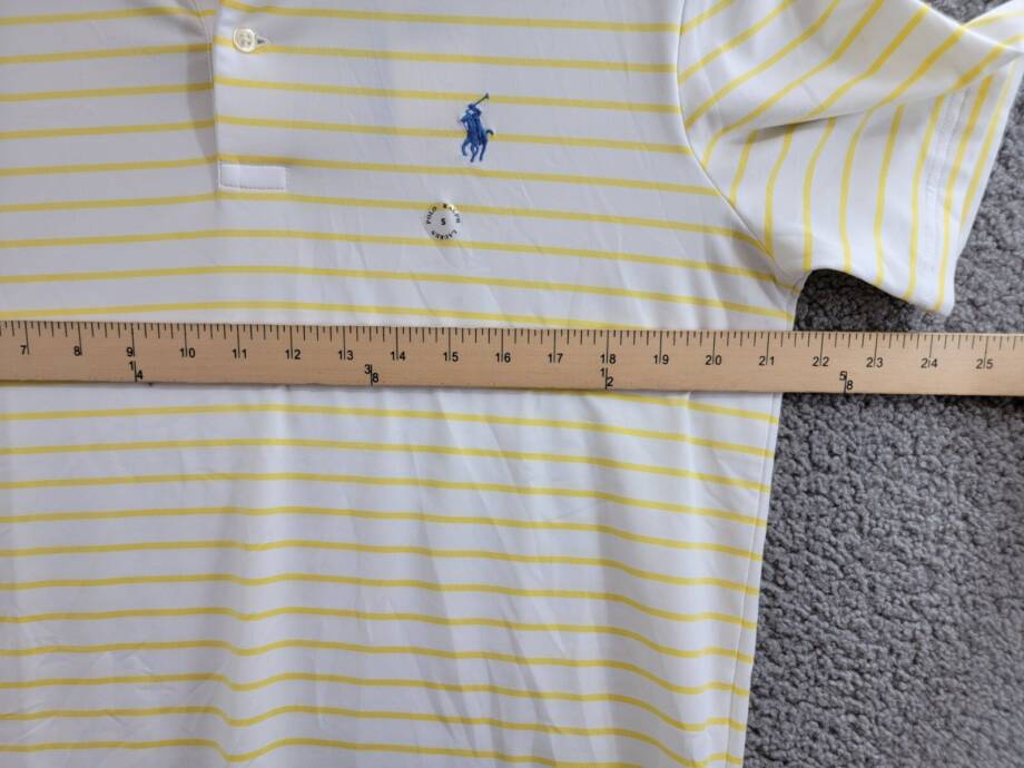 Polo Ralph Lauren Classic-Fit Performance Polo Shirt Men's S White/Yellow Stripe