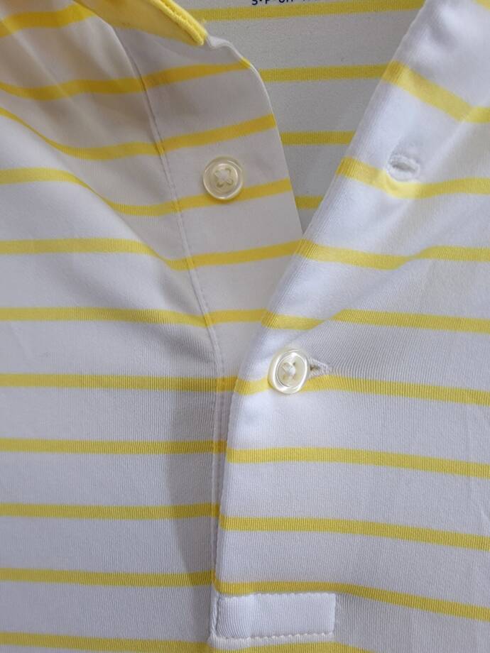 Polo Ralph Lauren Classic-Fit Performance Polo Shirt Men's S White/Yellow Stripe