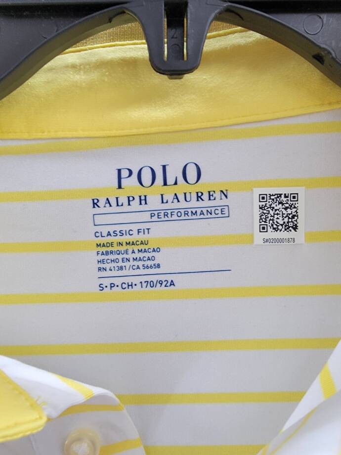 Polo Ralph Lauren Classic-Fit Performance Polo Shirt Men's S White/Yellow Stripe