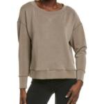 Sweaty Betty Knit Sweatshirt Women's 10 Sand Wash Crew Neck Long Sleeve Pullover
