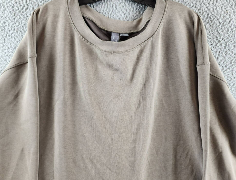 Sweaty Betty Knit Sweatshirt Women's 10 Sand Wash Crew Neck Long Sleeve Pullover