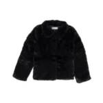 Epic Threads Faux Fur Jacket Little Girls 6 Deep Black Collared Long Sleeve
