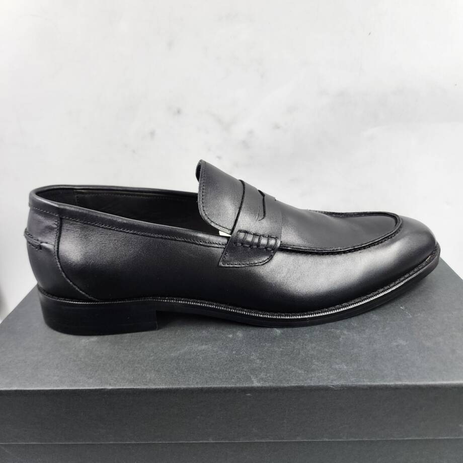 The Men's Store at Bloomingdale's Leather Dress Penny Loafers Men's 10.5 Black