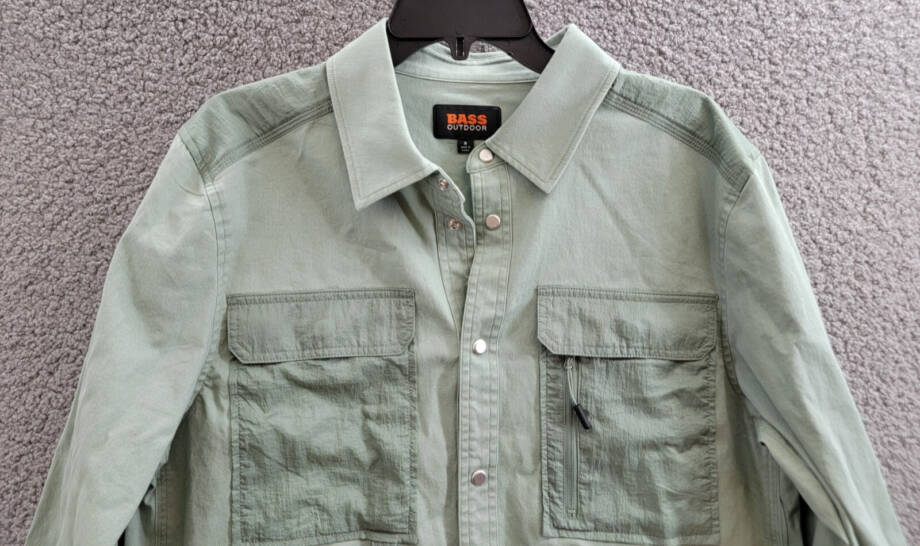 BASS OUTDOOR Relaxed Fit Worker Shirt Jacket Men's S Lily Pad Point Collar L/S