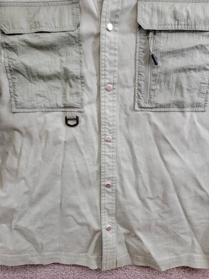 BASS OUTDOOR Relaxed Fit Worker Shirt Jacket Men's S Lily Pad Point Collar L/S