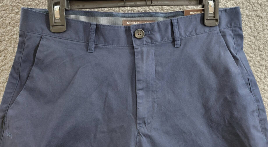 Michael Kors Chino Shorts Men's 29 Midnight Zip Fly & Button Closure Belt Loops