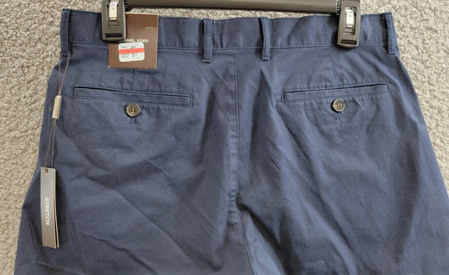 Michael Kors Chino Shorts Men's 29 Midnight Zip Fly & Button Closure Belt Loops