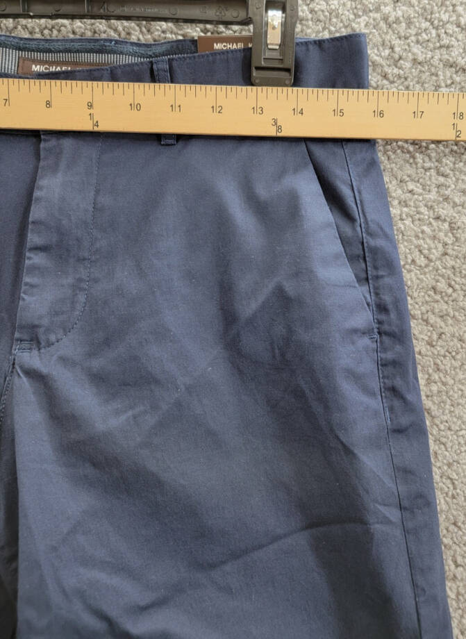Michael Kors Chino Shorts Men's 29 Midnight Zip Fly & Button Closure Belt Loops