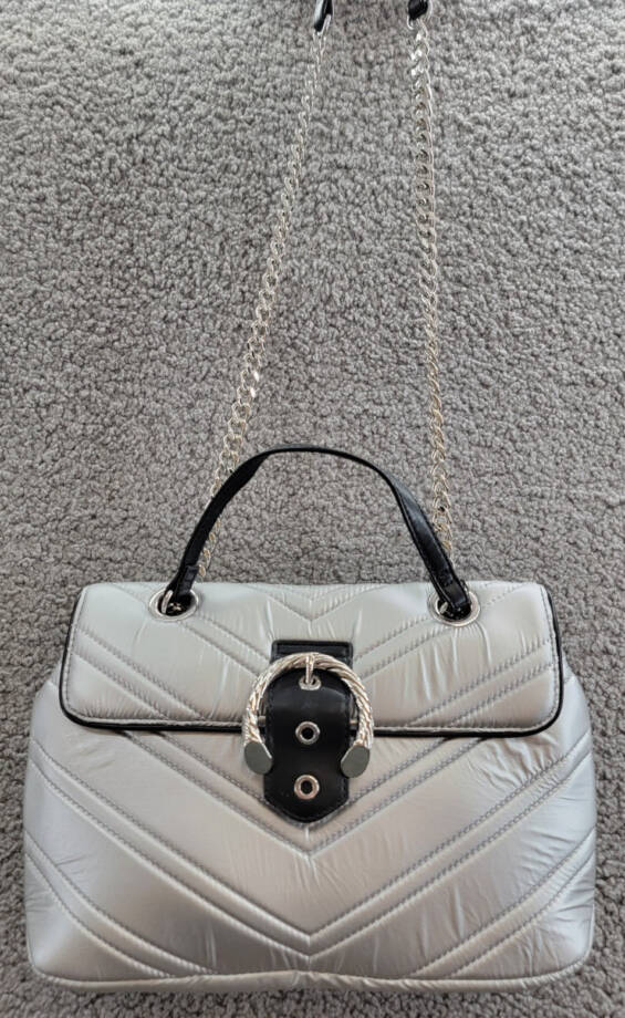 Circus by Sam Edelman Carmen Nylon Shoulder Bag Women's Silver Magsnap Closure