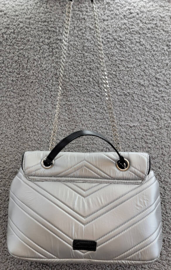 Circus by Sam Edelman Carmen Nylon Shoulder Bag Women's Silver Magsnap Closure