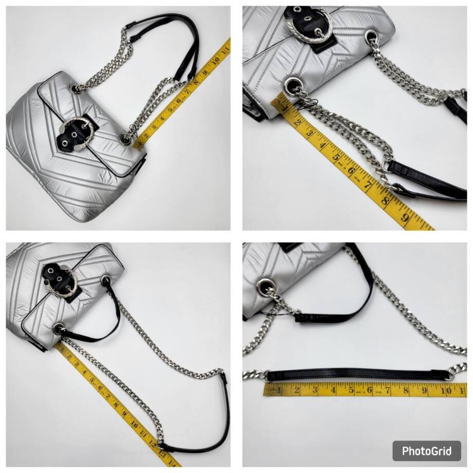 Circus by Sam Edelman Carmen Nylon Shoulder Bag Women's Silver Magsnap Closure