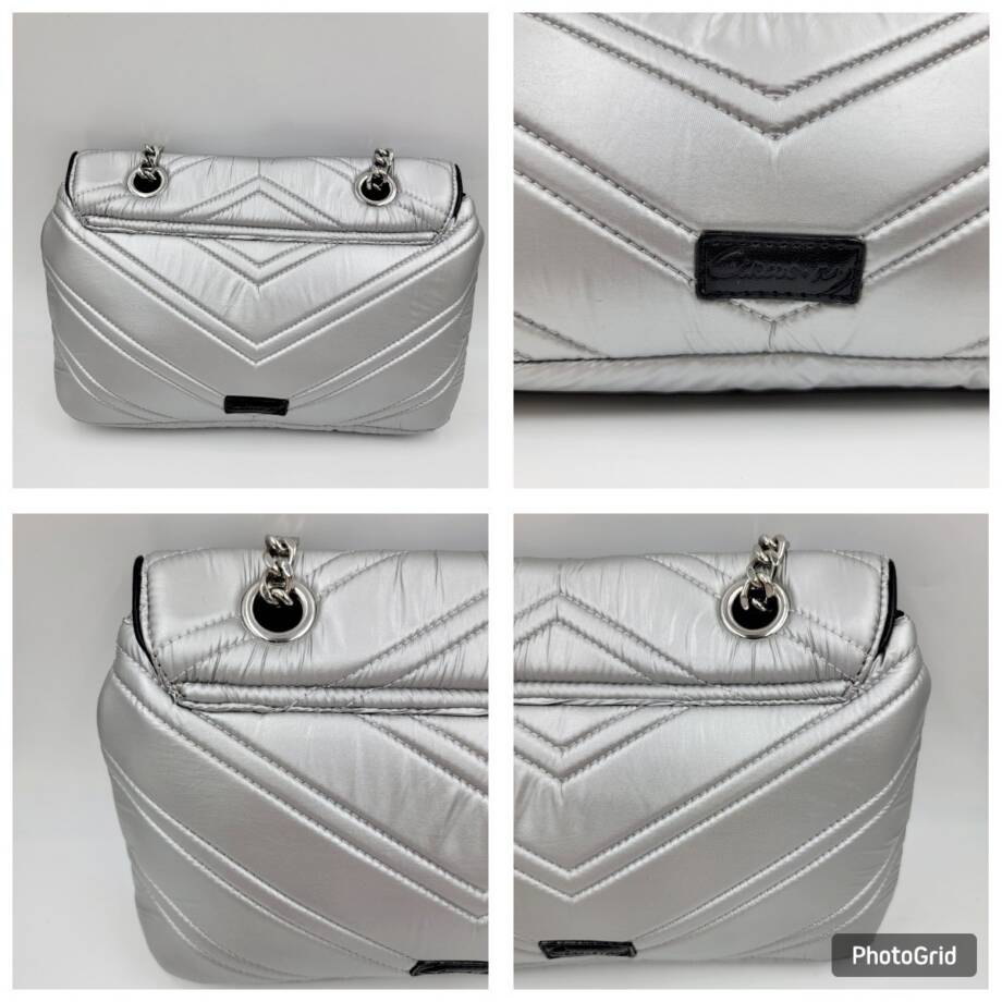 Circus by Sam Edelman Carmen Nylon Shoulder Bag Women's Silver Magsnap Closure