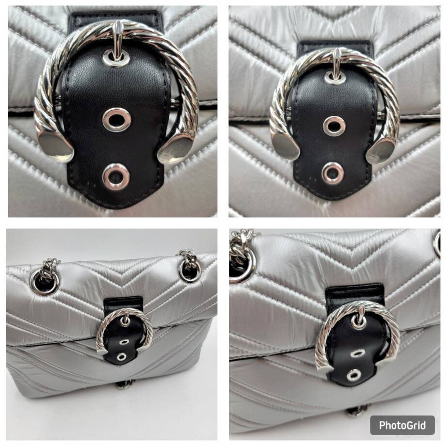 Circus by Sam Edelman Carmen Nylon Shoulder Bag Women's Silver Magsnap Closure
