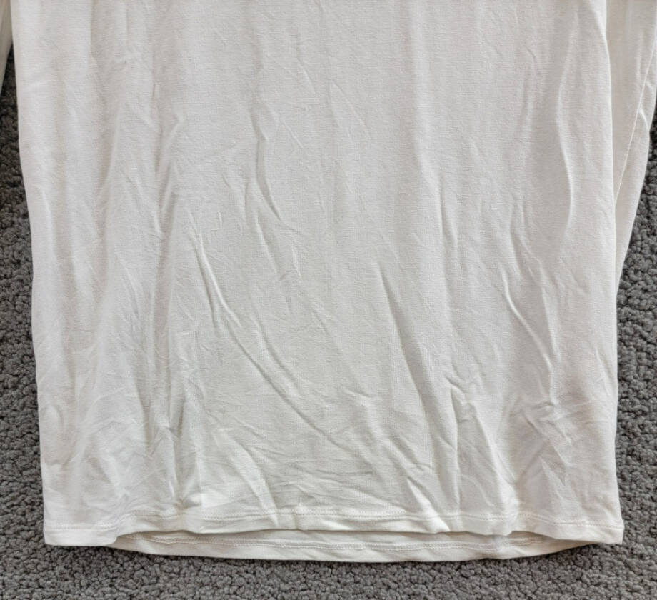 Majestic Filatures Crew Neck Long Sleeve Tee Women's 3 White Solid Pullover