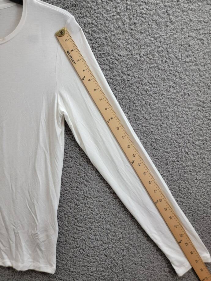 Majestic Filatures Crew Neck Long Sleeve Tee Women's 3 White Solid Pullover
