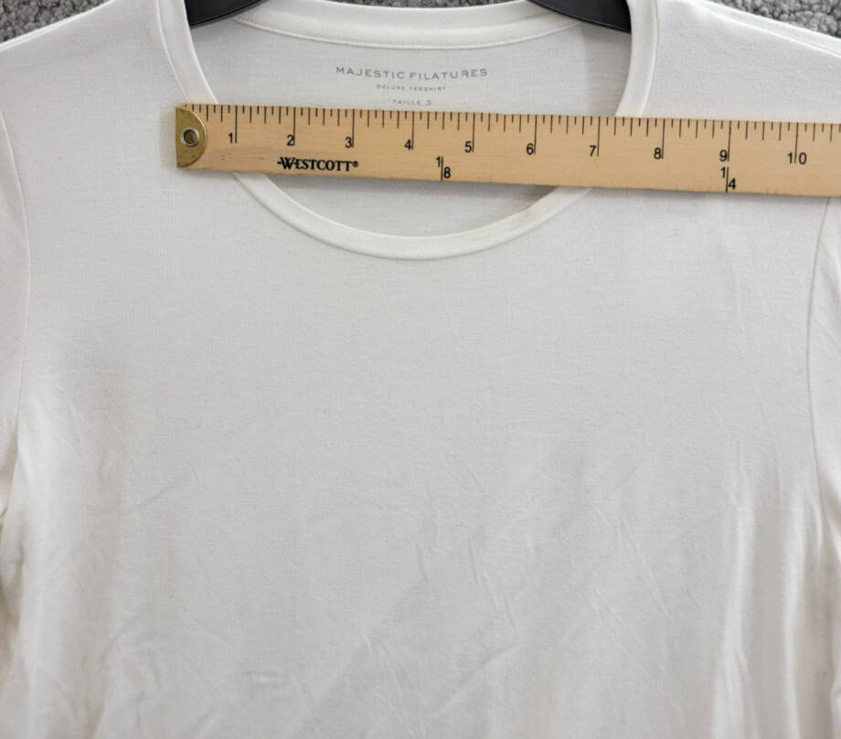 Majestic Filatures Crew Neck Long Sleeve Tee Women's 3 White Solid Pullover