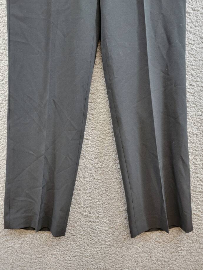 Le Suit Petite Straight Leg Crepe Mid Rise Pants Women's 4P Black Zip Hook & Bar