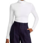 Majestic Filatures Soft Touch Long Sleeve Turtleneck Top Womens 3 Blanc Pullover