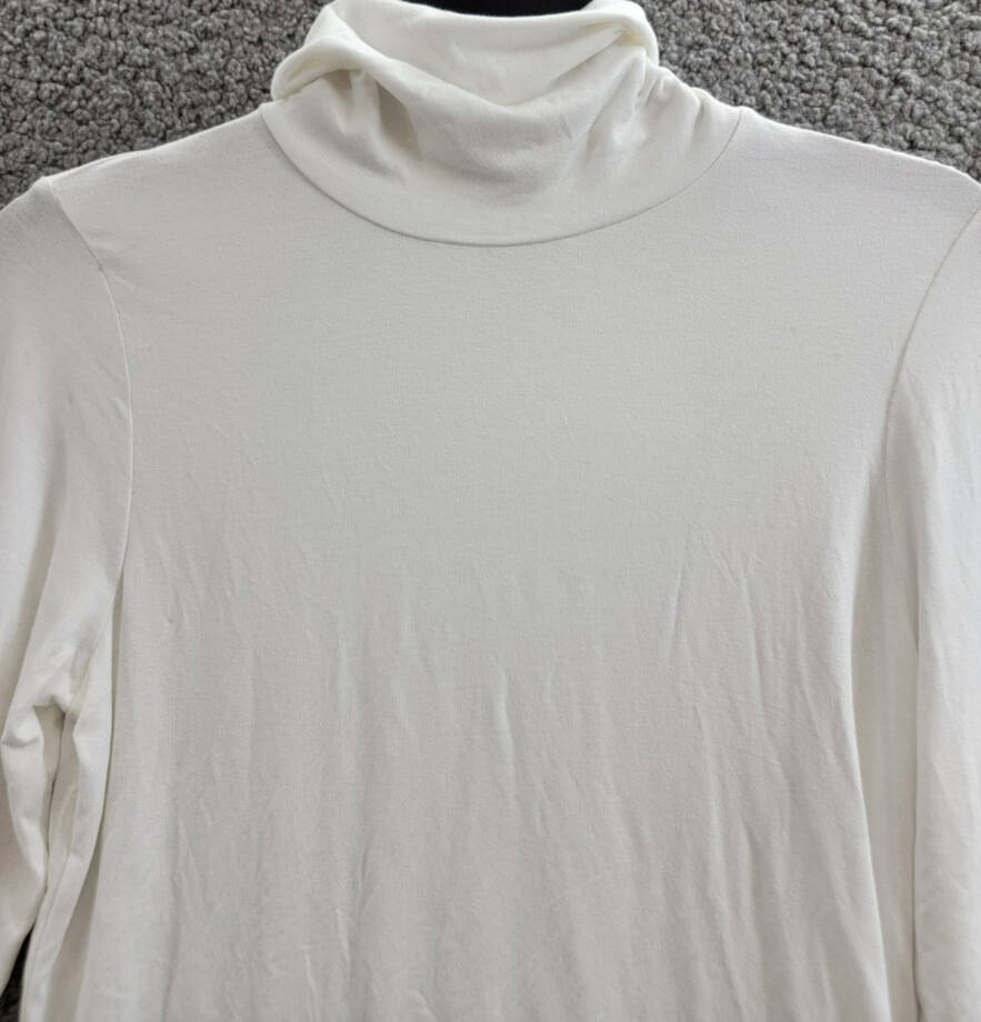 Majestic Filatures Soft Touch Long Sleeve Turtleneck Top Womens 3 Blanc Pullover