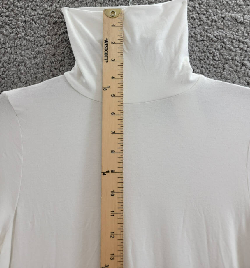Majestic Filatures Soft Touch Long Sleeve Turtleneck Top Womens 3 Blanc Pullover
