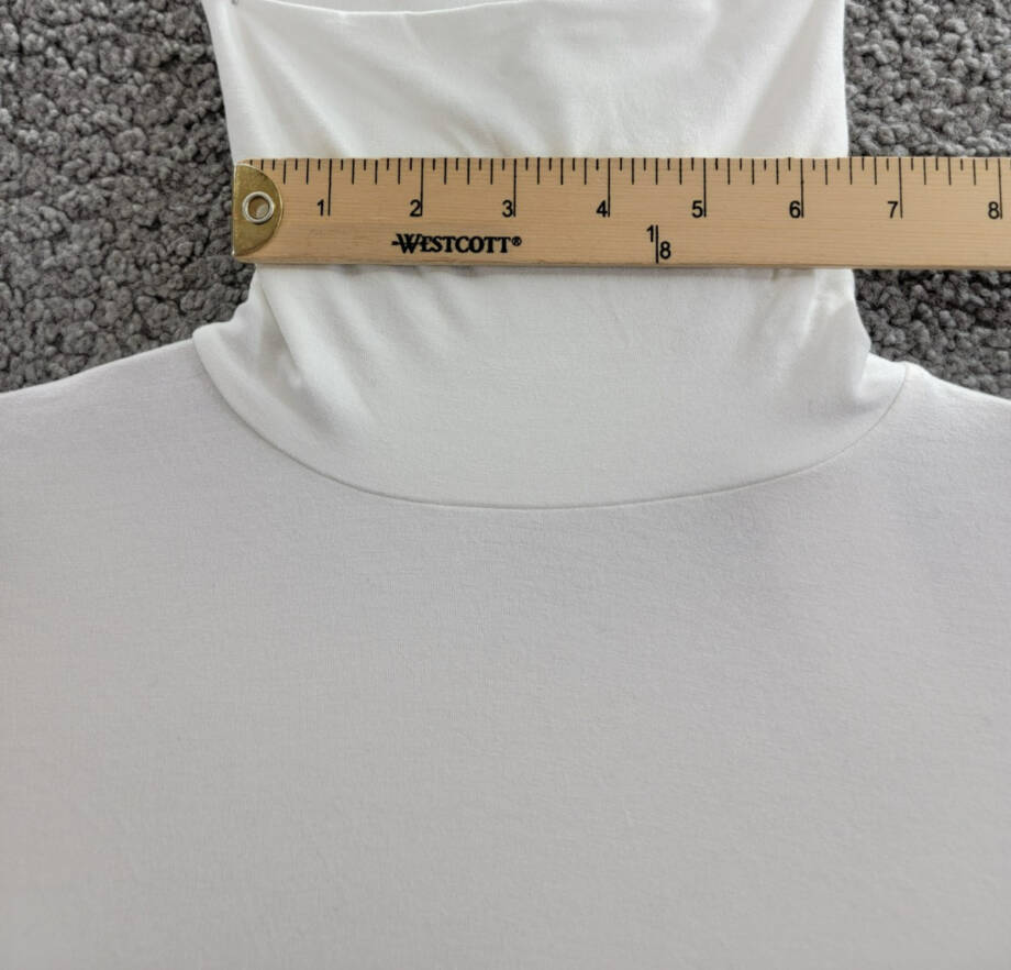 Majestic Filatures Soft Touch Long Sleeve Turtleneck Top Womens 3 Blanc Pullover