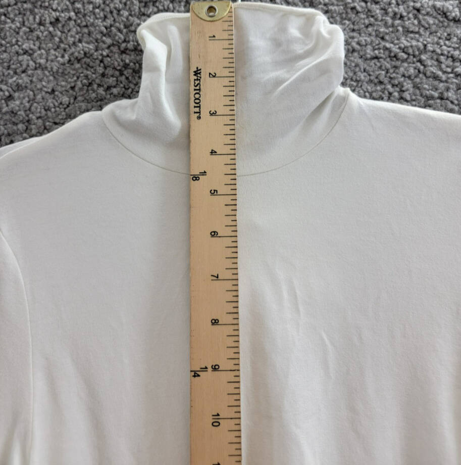 Majestic Filatures Long Sleeve Turtleneck Top Women's 1 Blanc Solid Pullover