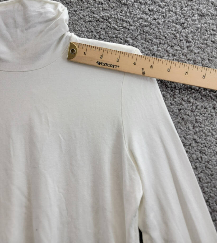 Majestic Filatures Long Sleeve Turtleneck Top Women's 1 Blanc Solid Pullover