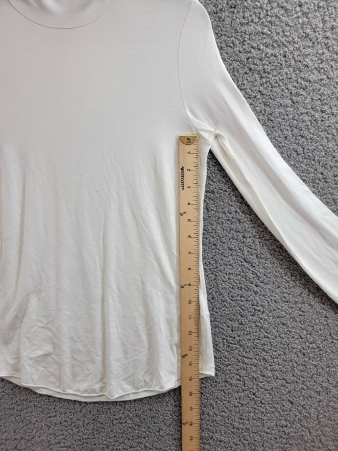 Majestic Filatures Long Sleeve Turtleneck Top Women's 1 Blanc Solid Pullover