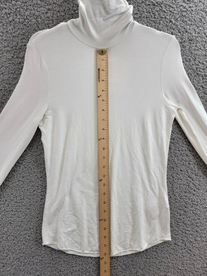 Majestic Filatures Long Sleeve Turtleneck Top Women's 1 Blanc Solid Pullover
